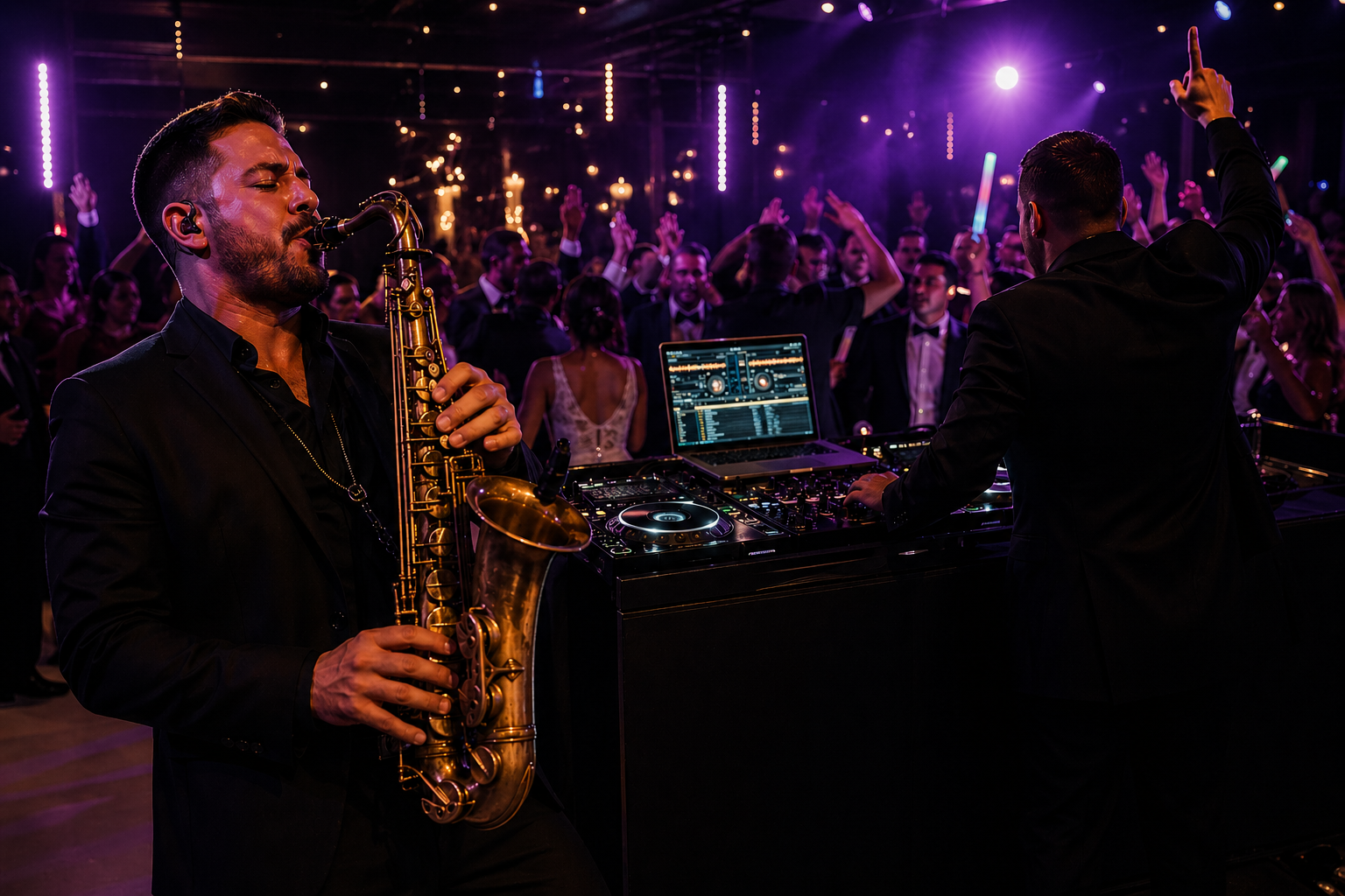 Saxophonist with DJ